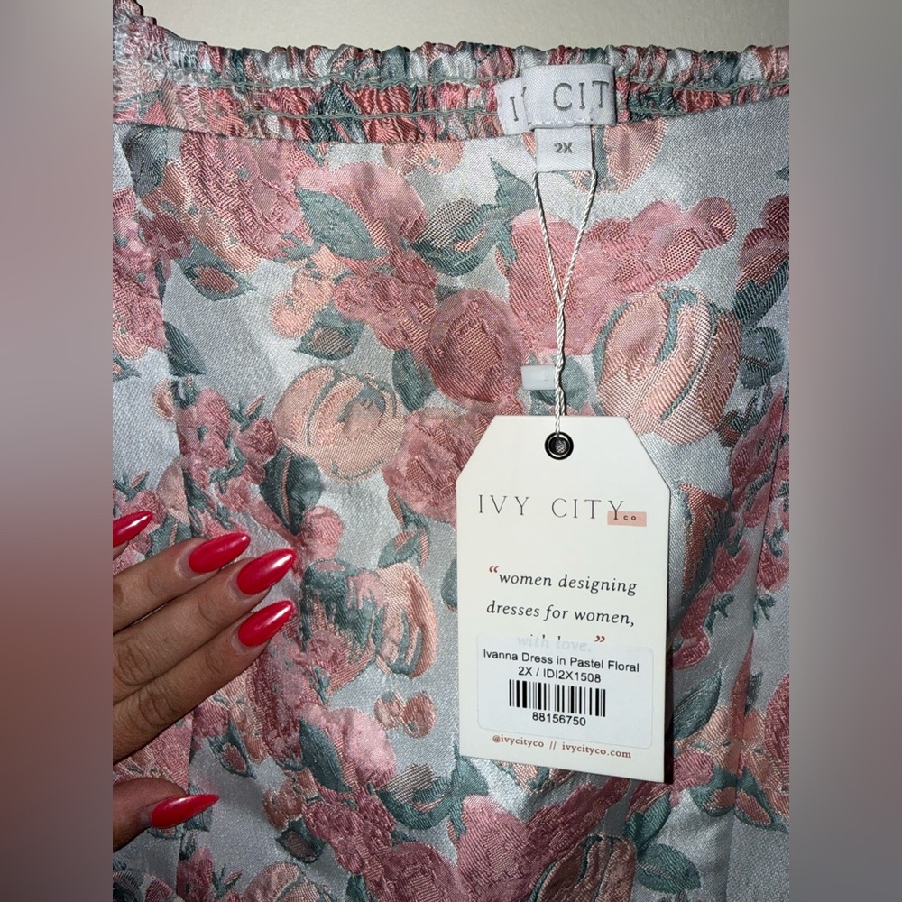 NWT Ivy City Co. Ivana Pastel Floral Dress - 2X Pink & Sage